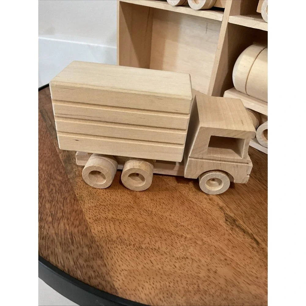 Handmade Vintage Wooden Truck set of 4 Trucks Cargo Display Decor Play Paint